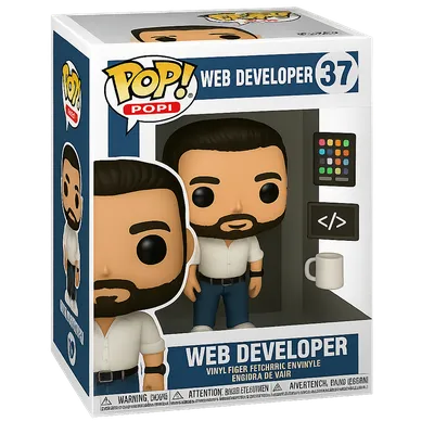 Adrián Morillas Pérez versión Funko Pop como desarrollador web